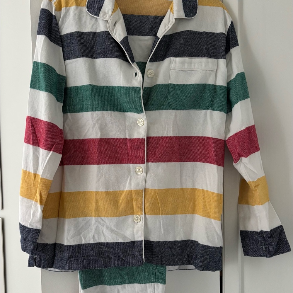 Hudsons Bay Striped Button-Up Pajama Set